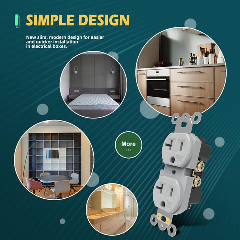 TOPELER UL-listed wall outlet suited for residential or commercial use.