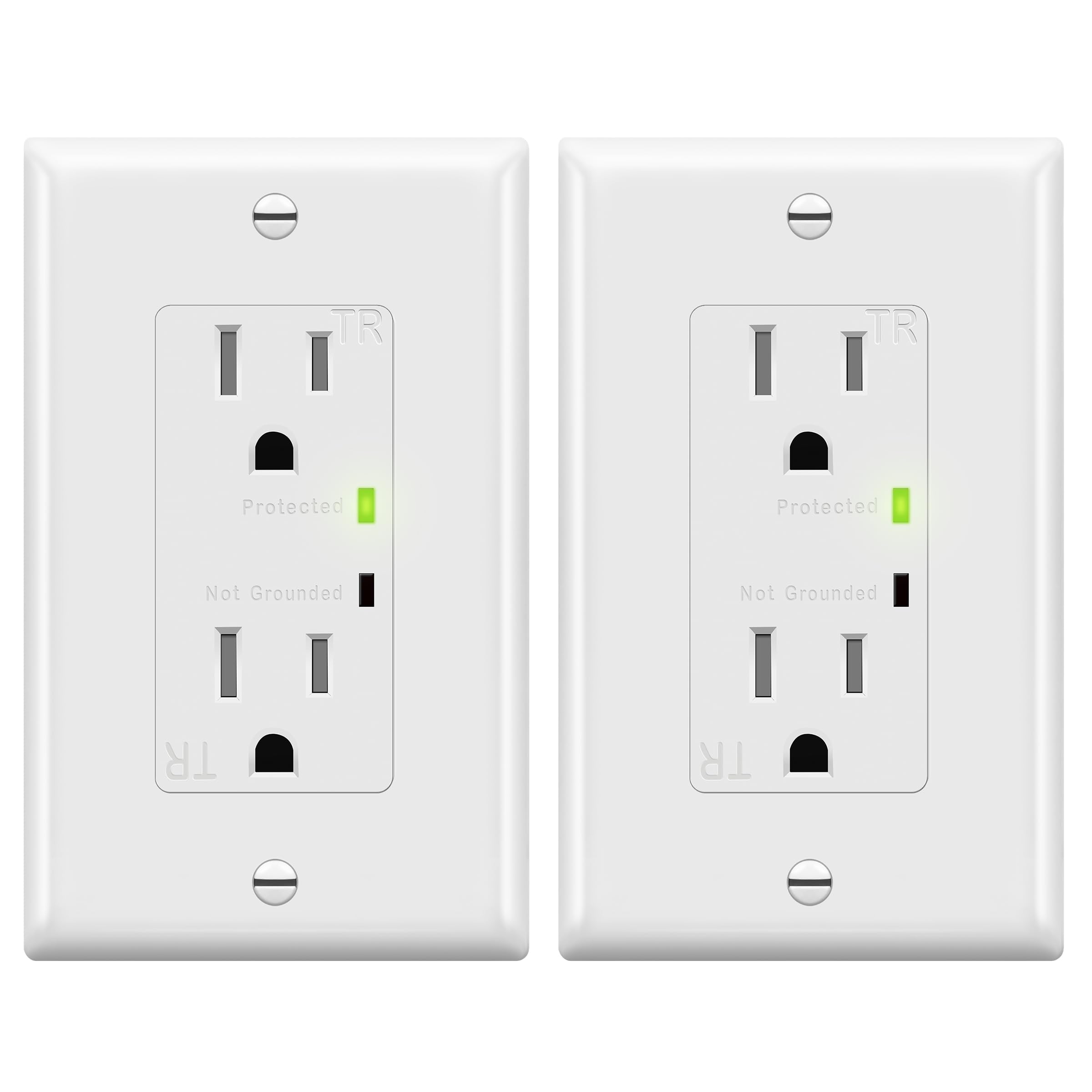 TOPGREENER decorator receptacle with surge indicator for safer electronics