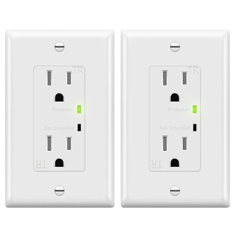 TOPGREENER decorator receptacle with surge indicator for safer electronics