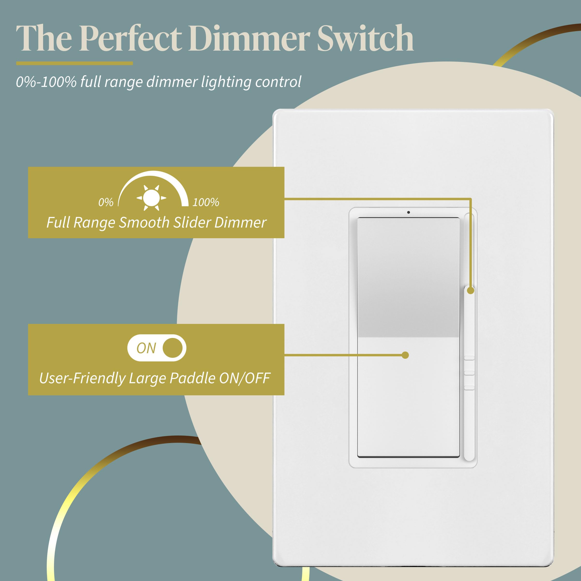 Slider dimming action on TOPGREENER switch enables smooth brightness control.