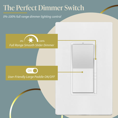 Slider dimming action on TOPGREENER switch enables smooth brightness control.