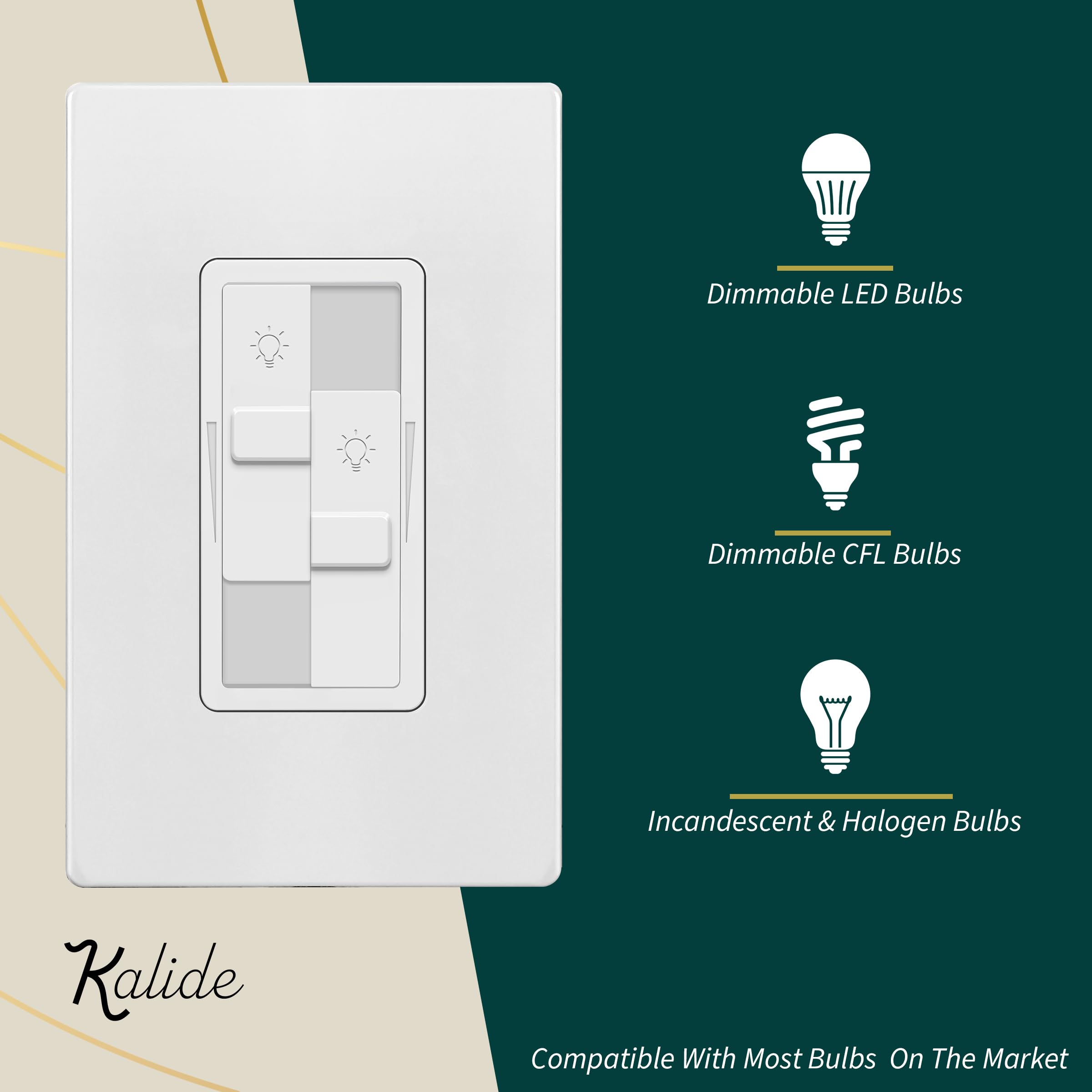TOPGREENER full-range dimming supports two loads for versatile room lighting.