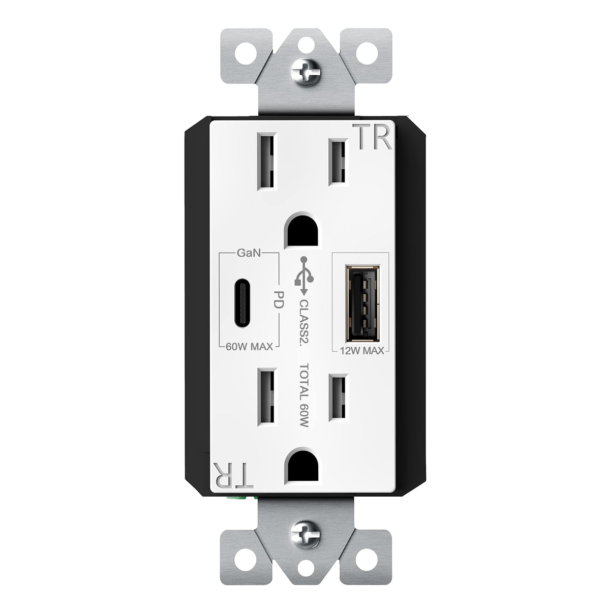 TopGreener GaN PD USB outlet front view highlighting compact design and high-power charging