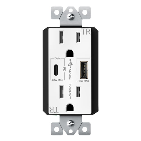 TopGreener GaN PD USB outlet front view highlighting compact design and high-power charging