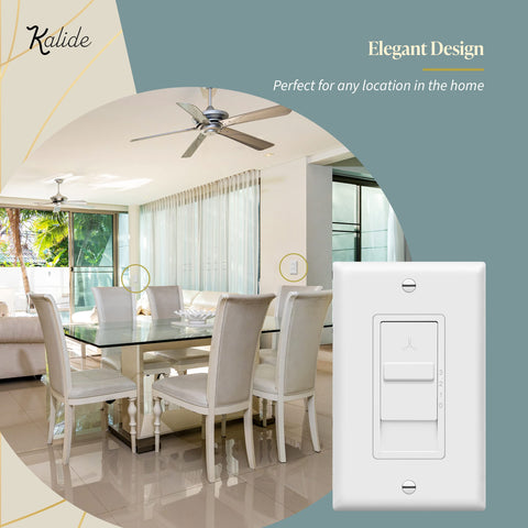 Kalide in use showing convenient fan speed control in living room