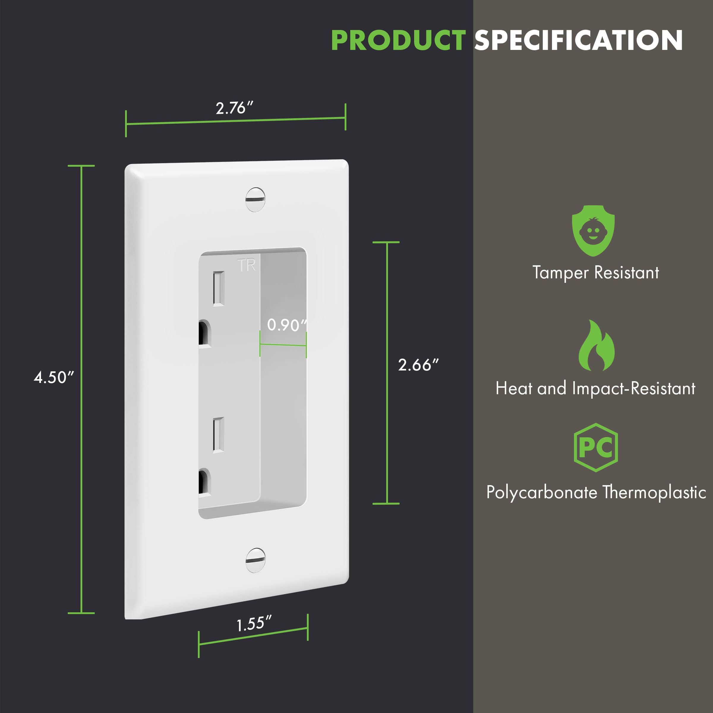TopGreener recessed frame close-up showing durable polycarbonate construction