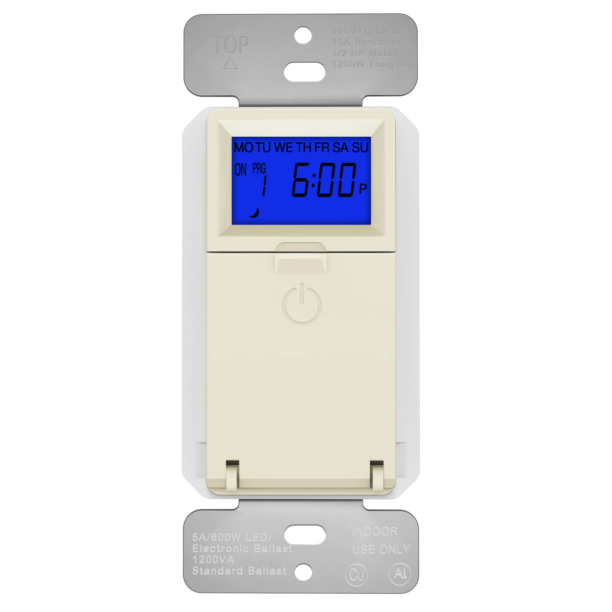 TopGreener TGT01-HN-LA front view showing overall timer switch design for easy setup