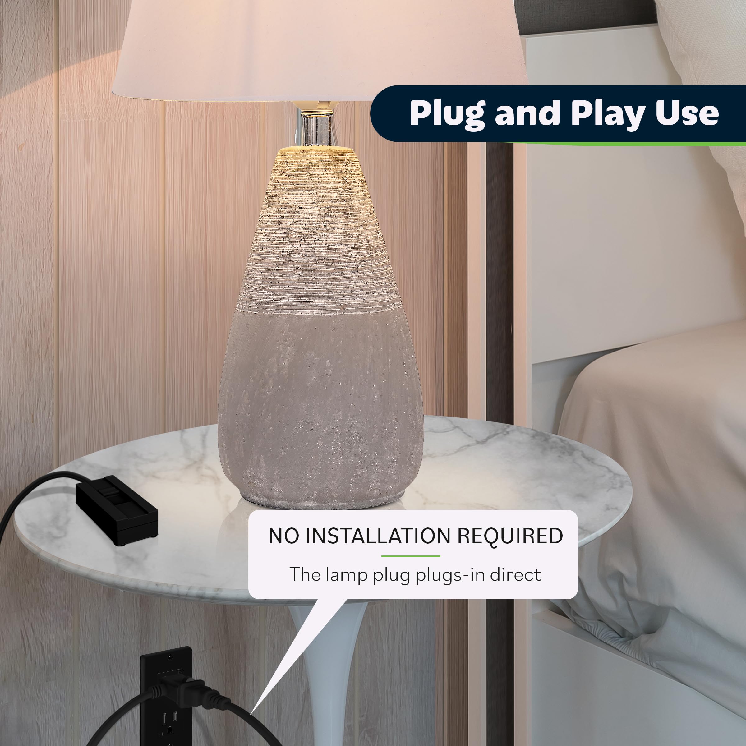 TOPGREENER TGTTDL300-BK compatible with table, floor, and lava lamps.