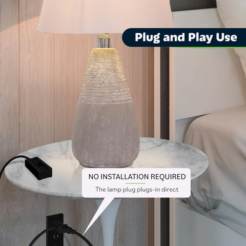 TOPGREENER TGTTDL300-BK compatible with table, floor, and lava lamps.