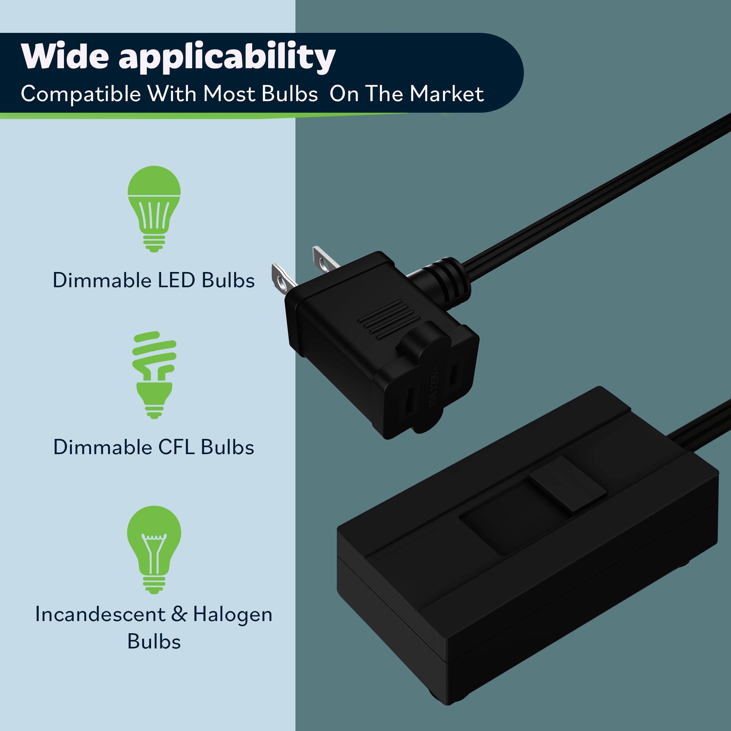 TOPGREENER TGTTDL300-BK smooth dimming works with LED and incandescent bulbs.