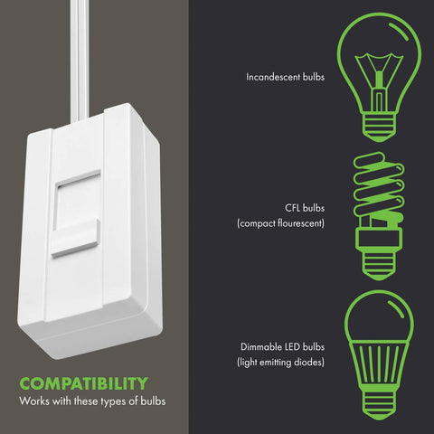 TOPGREENER dimmer installed on a lamp enabling easy brightness changes.