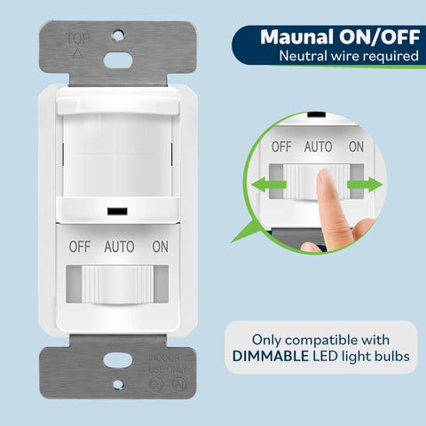 TOPGREENER TSOS5 auto mode occupancy sensor detects presence to reduce wasted lighting.