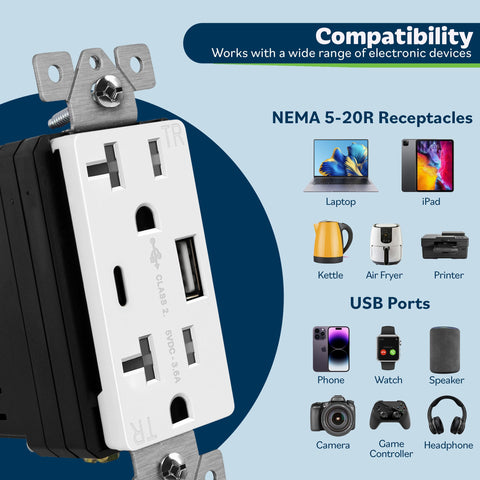 TopGreener TU22036AC-W 2PCS side wiring view for easy installation.