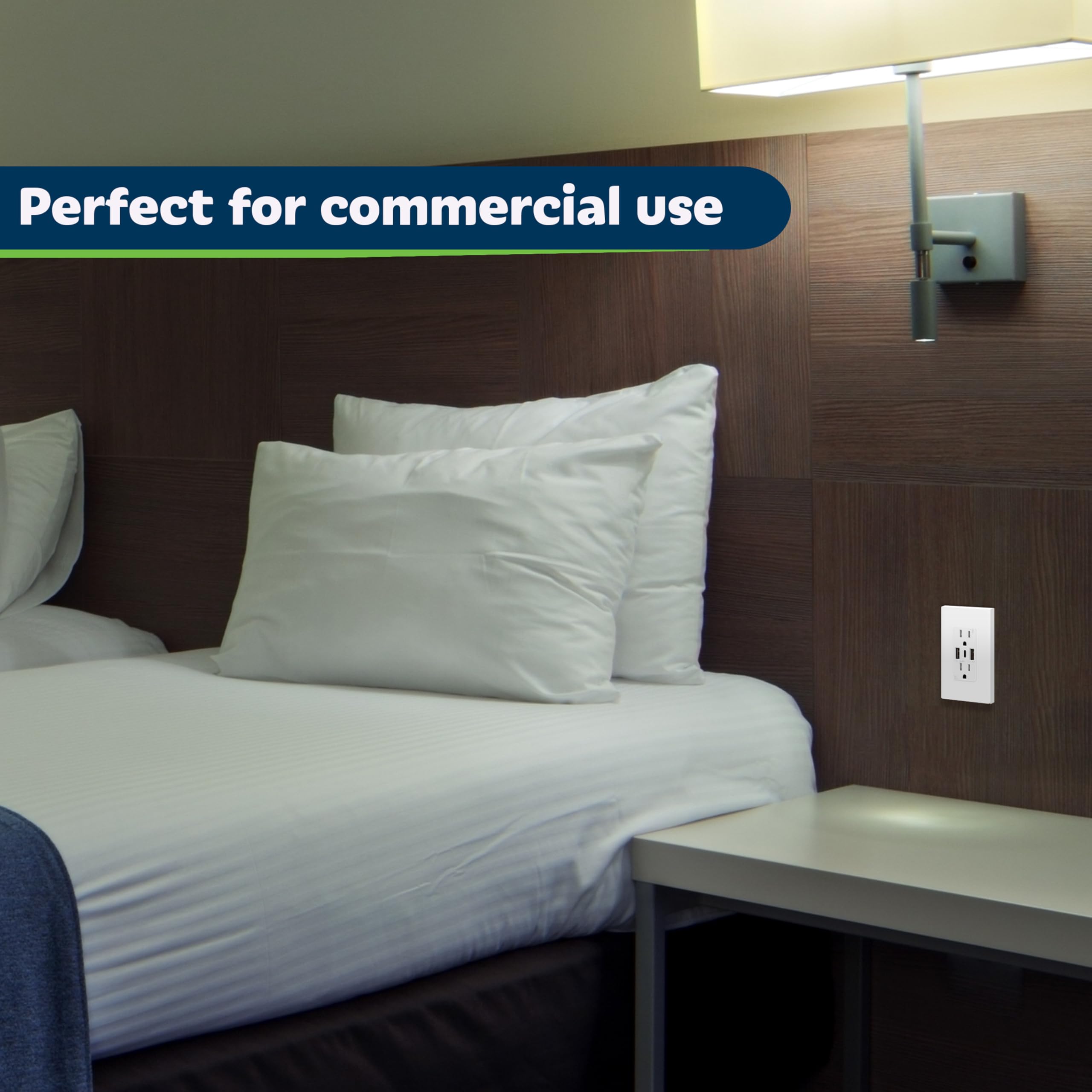 White finish Topgreener USB outlet blends with modern kitchens and living spaces