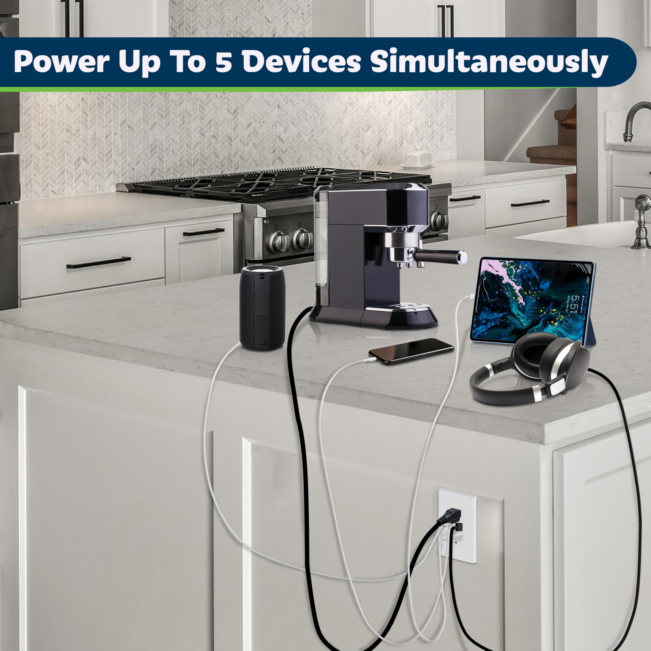 Two decorator wall plates included with the Topgreener USB outlet