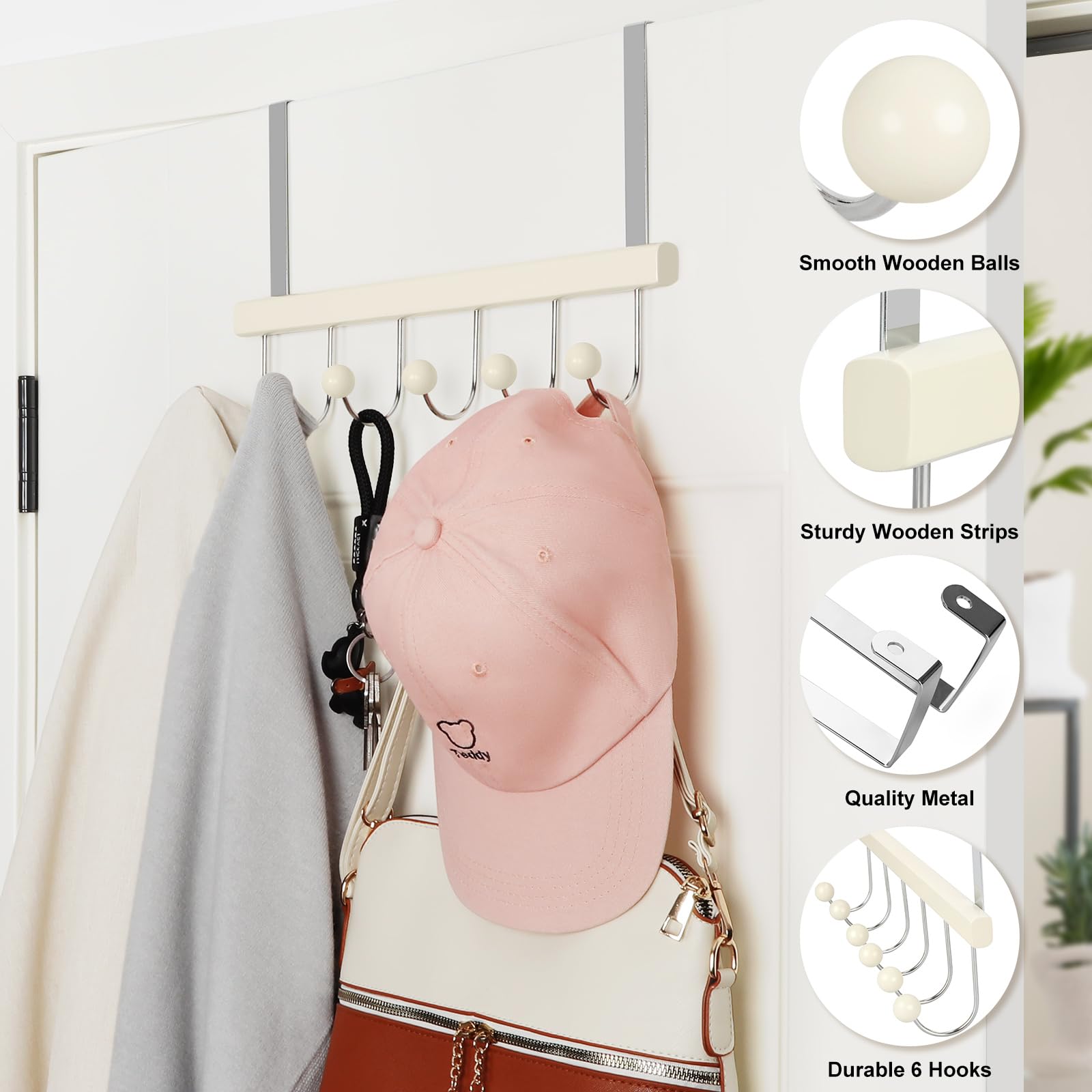 TOPIA HANGER hooks support up to 11 lb for coats, towels, and bags.