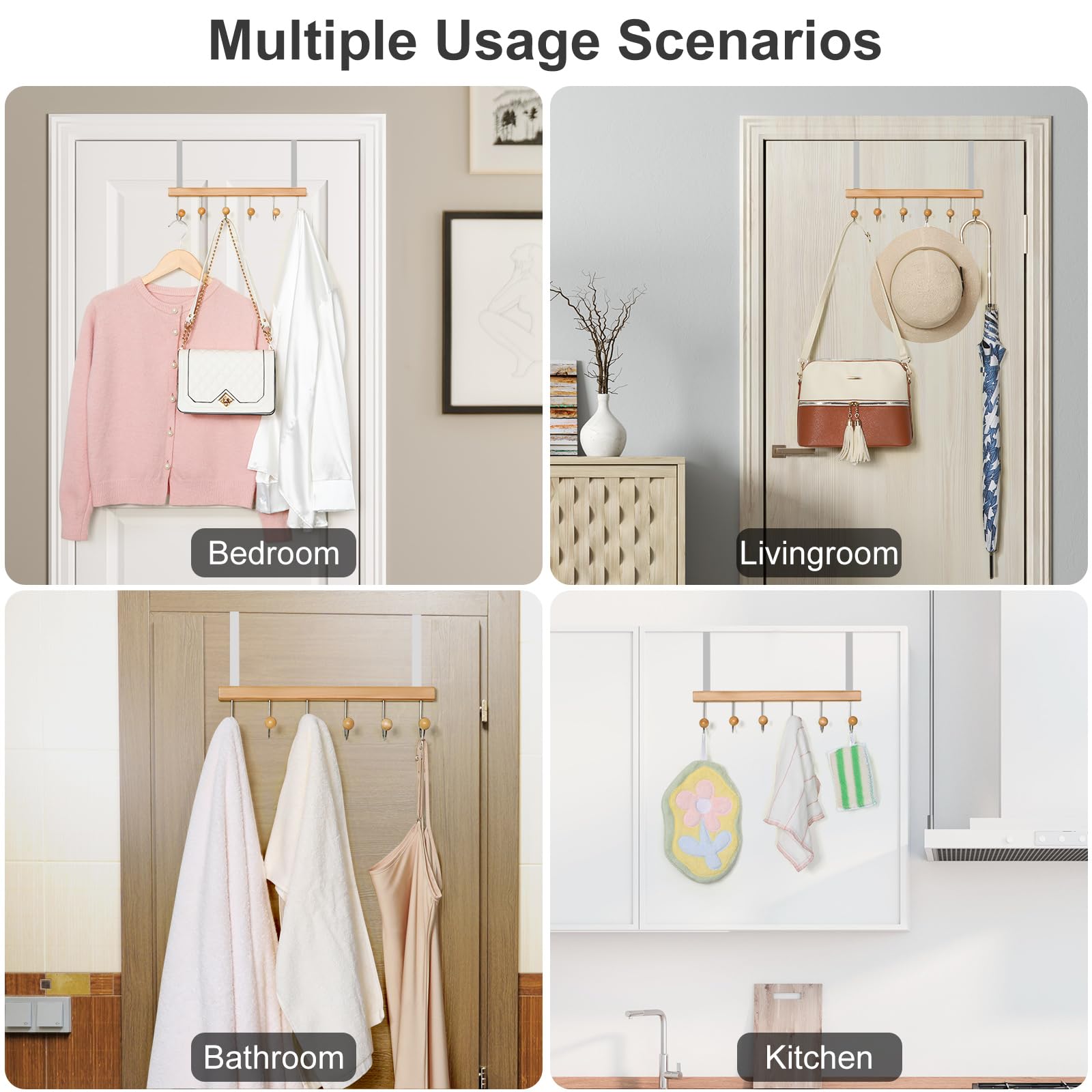 TOPIA HANGER swivel hooks adjust angles for different items.