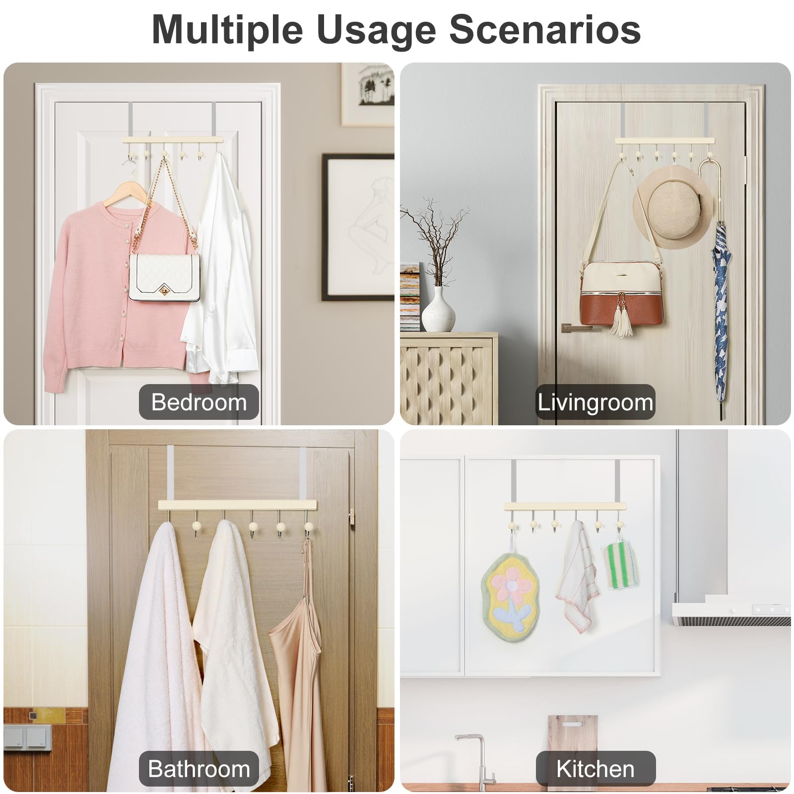 TOPIA HANGER swiveling hooks adjust angles to fit various items safely.