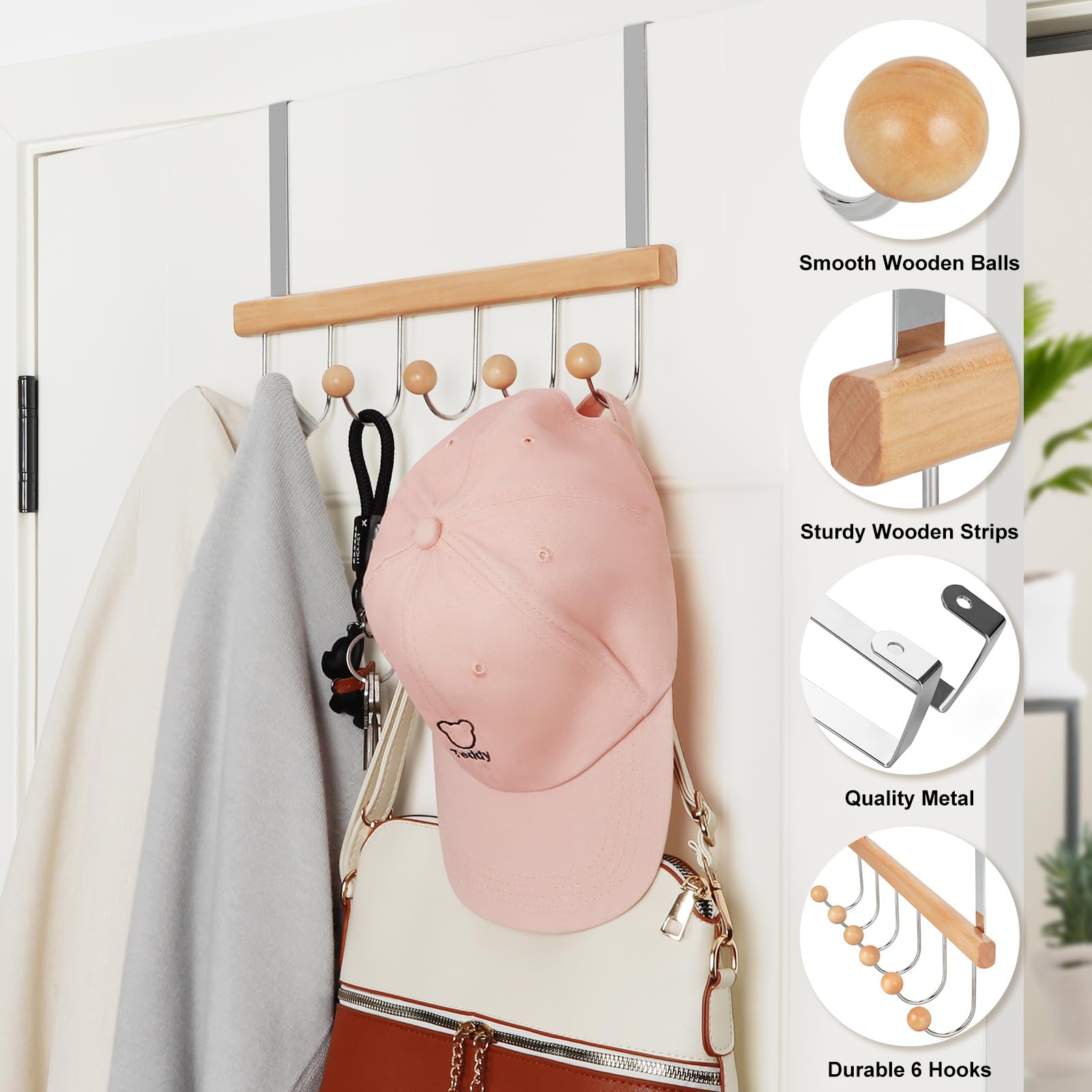 TOPIA HANGER warm wood and metal design adds a stylish touch.