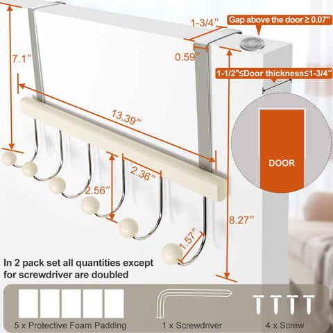 TOPIA HANGER combines polished wood with metal for a stylish, durable door organizer.