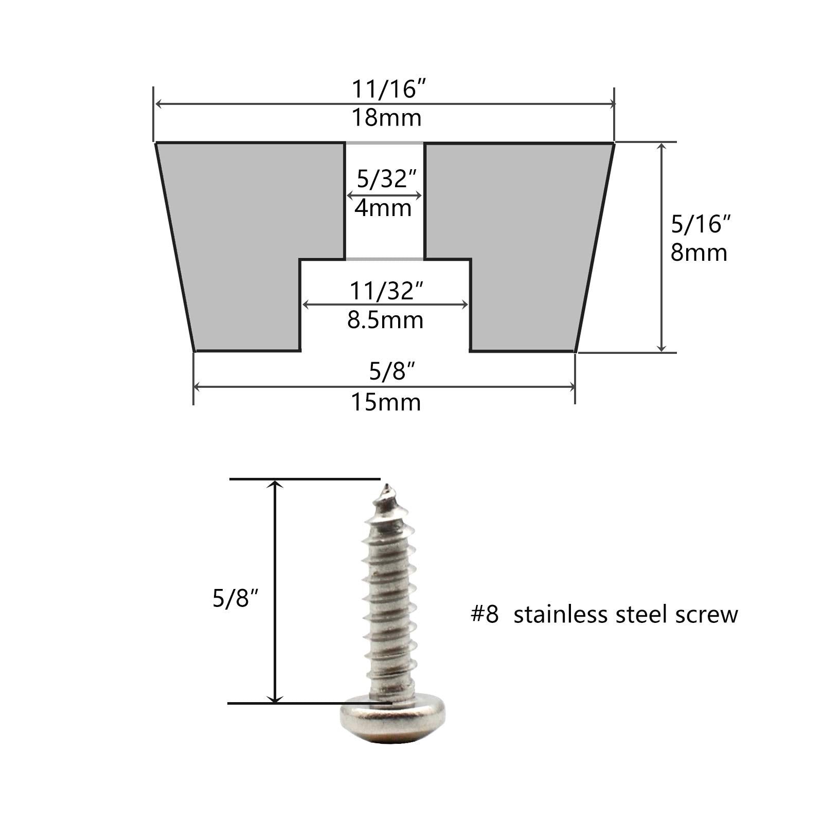 TOPINSTOCK center hole 5-32 inch fits #8 screws for quick setup