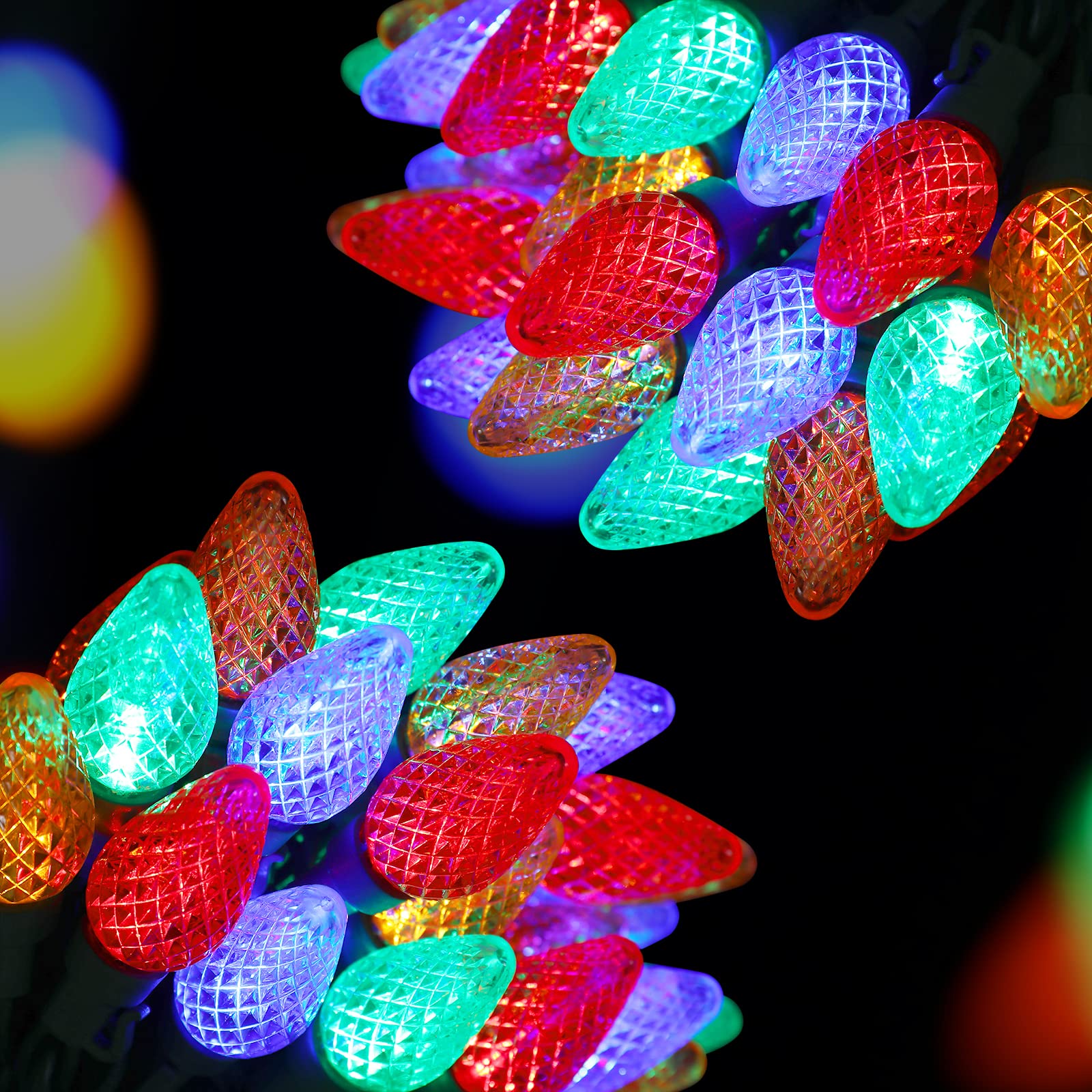 TopKDA C7 LED lights multicolor bulbs brighten seasonal displays.