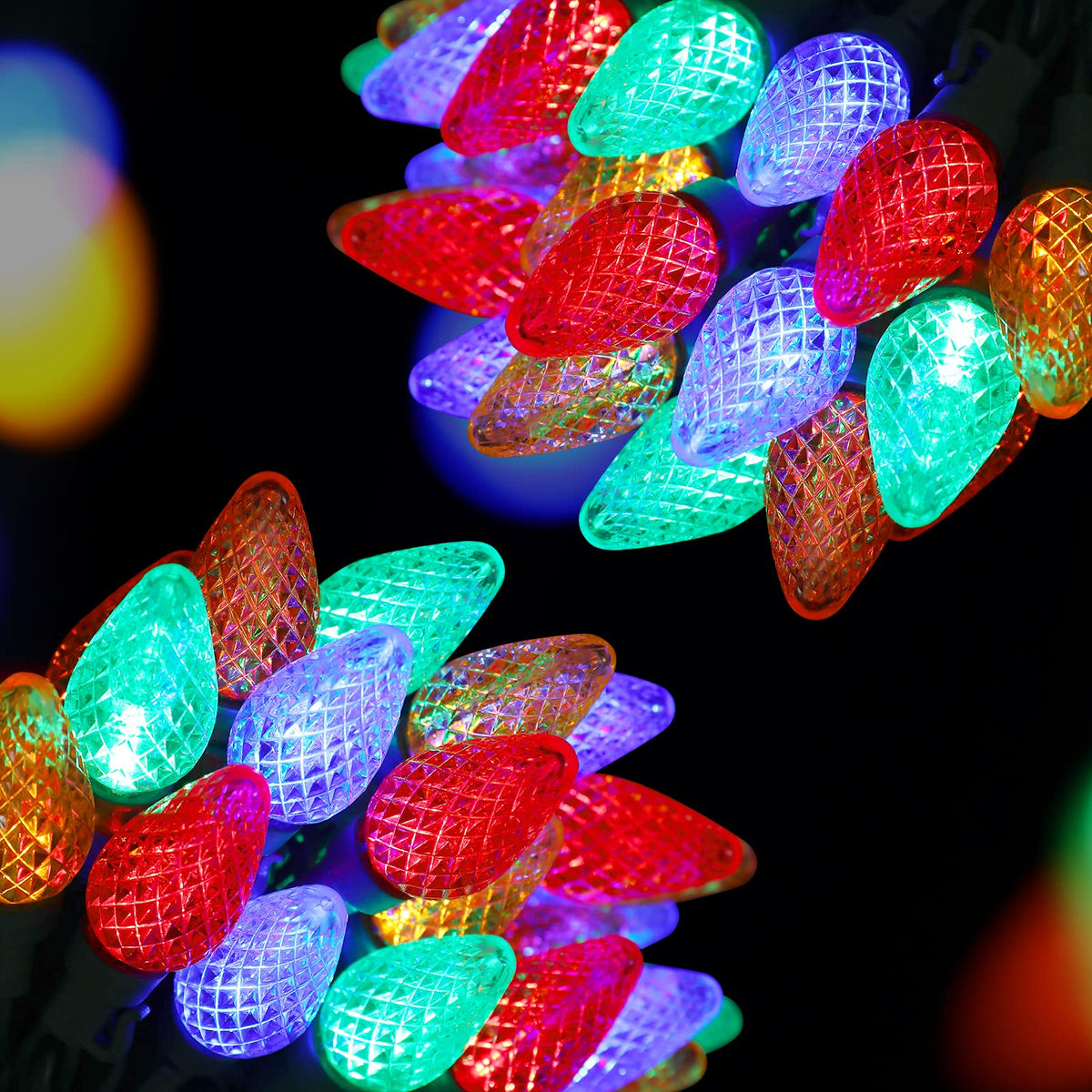 TopKDA C7 LED lights multicolor bulbs brighten seasonal displays.