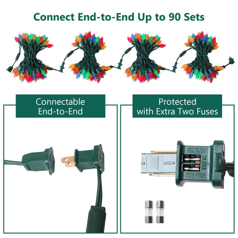 TopKDA Christmas tree decoration lights create a classic warm glow.