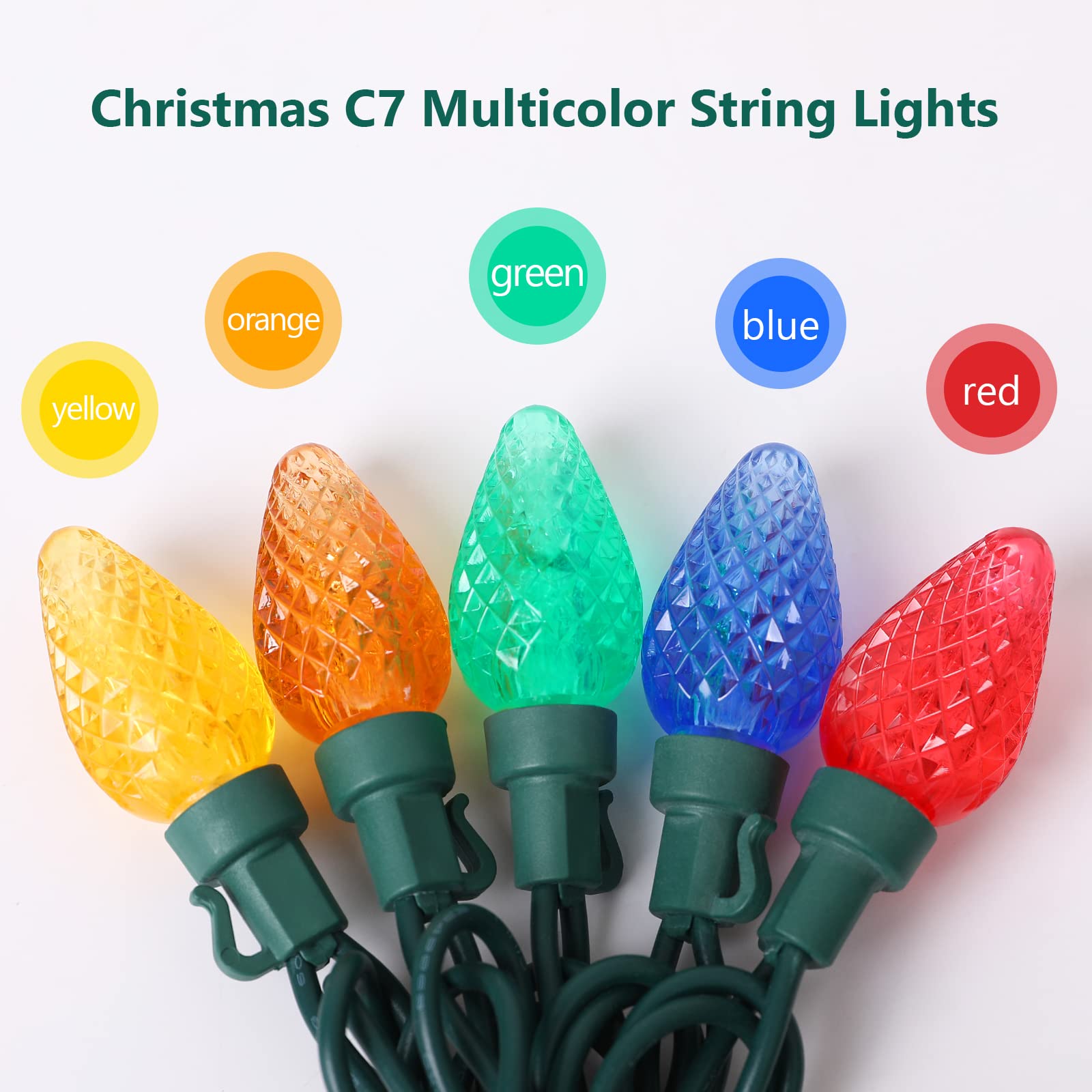 Extendable green-wire string lights for flexible indoor outdoor decorating.