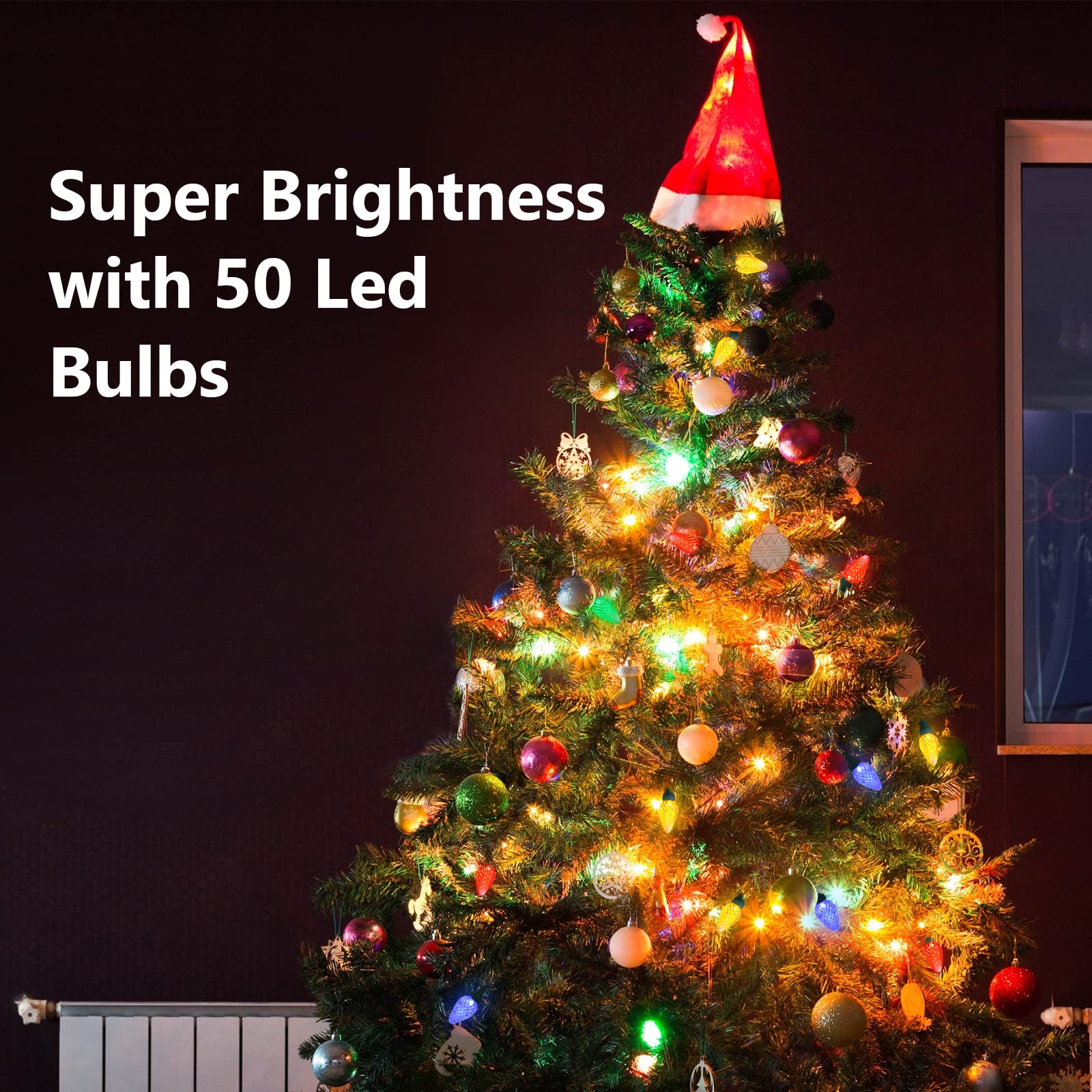 IP44 waterproof TOPKDA lights withstand outdoor use for festive exteriors.
