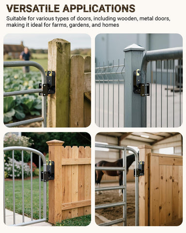Toplamper farm gate latch ideal for horses, cattle, and livestock enclosures