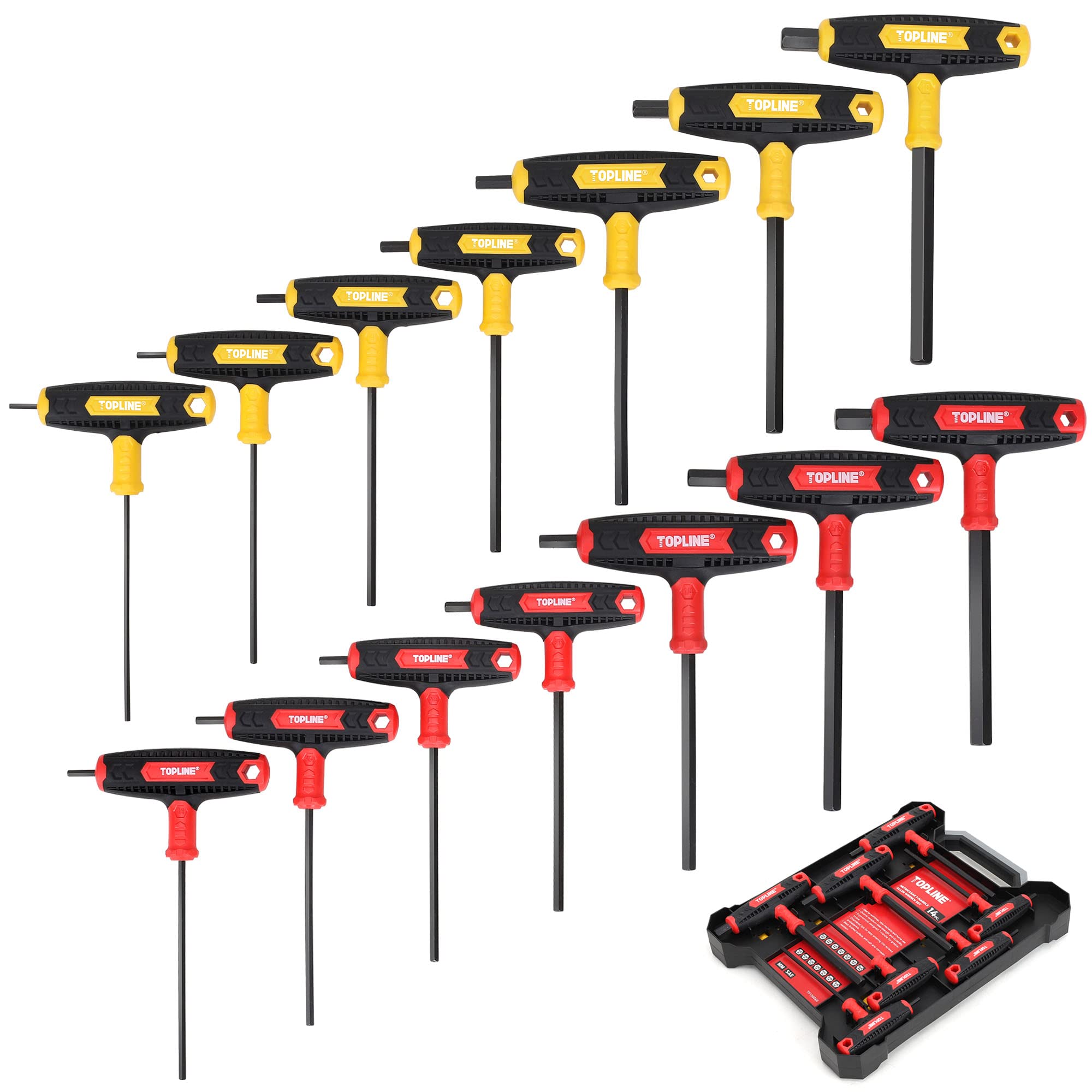 Topline 14-piece Allen wrench set in a storage box for organized tools.