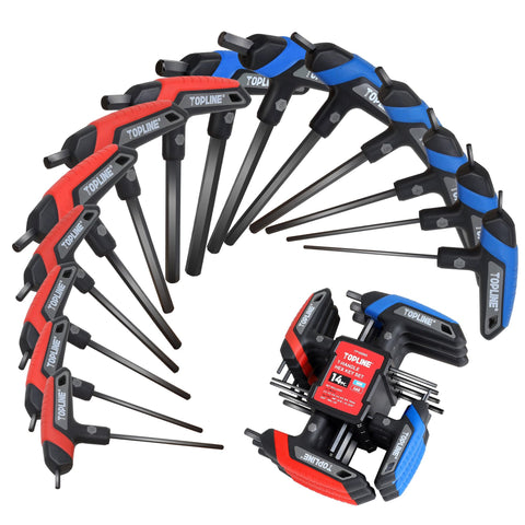 Topline 14-piece hex key set with storage rack keeps tools organized for home repairs