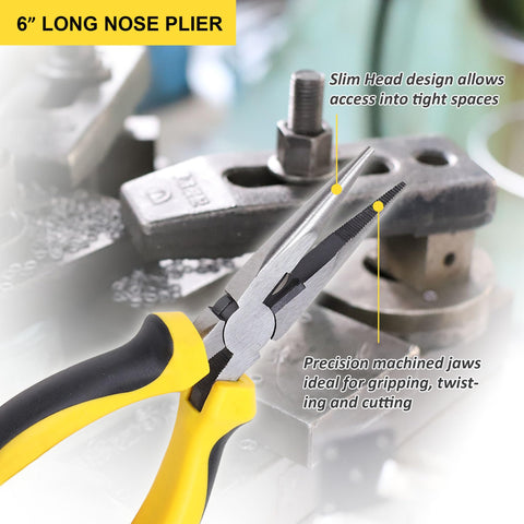 Topline 5-Piece Pliers Set 6-inch Diagonal for clean cuts