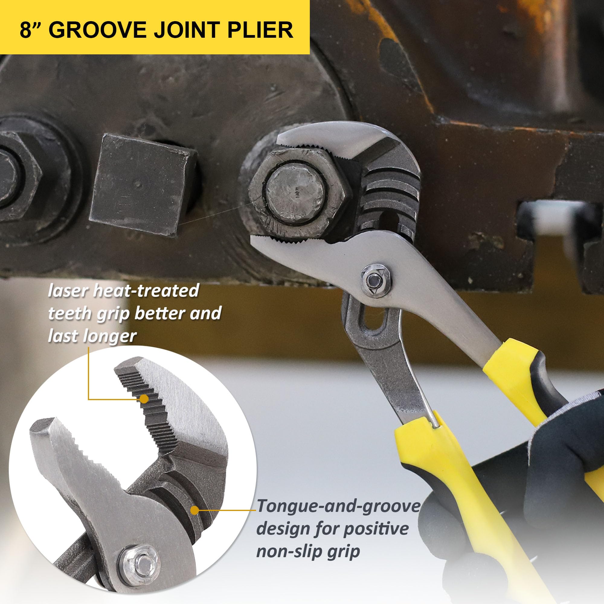 Topline 5-Piece Pliers Set 6-inch Long Nose for precision grip
