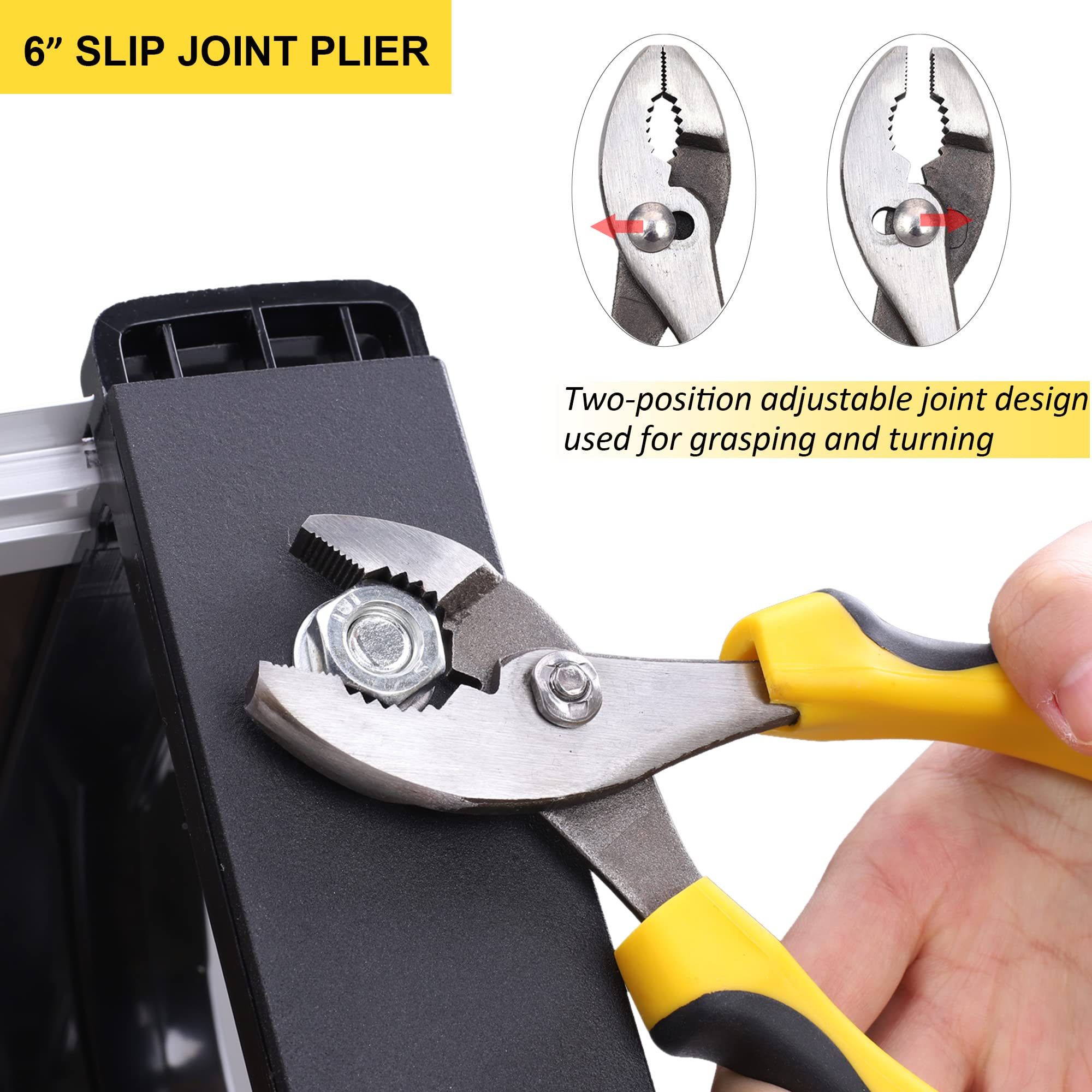 Topline 5-Piece Pliers Set 6-inch Slip Joint for versatile reach