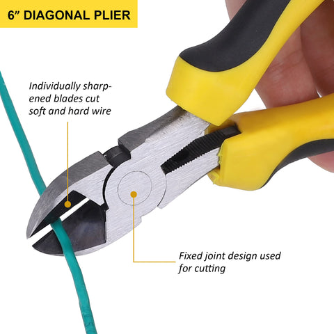 Topline 5-Piece Pliers Set ergonomic Bi-handle grips improve comfort