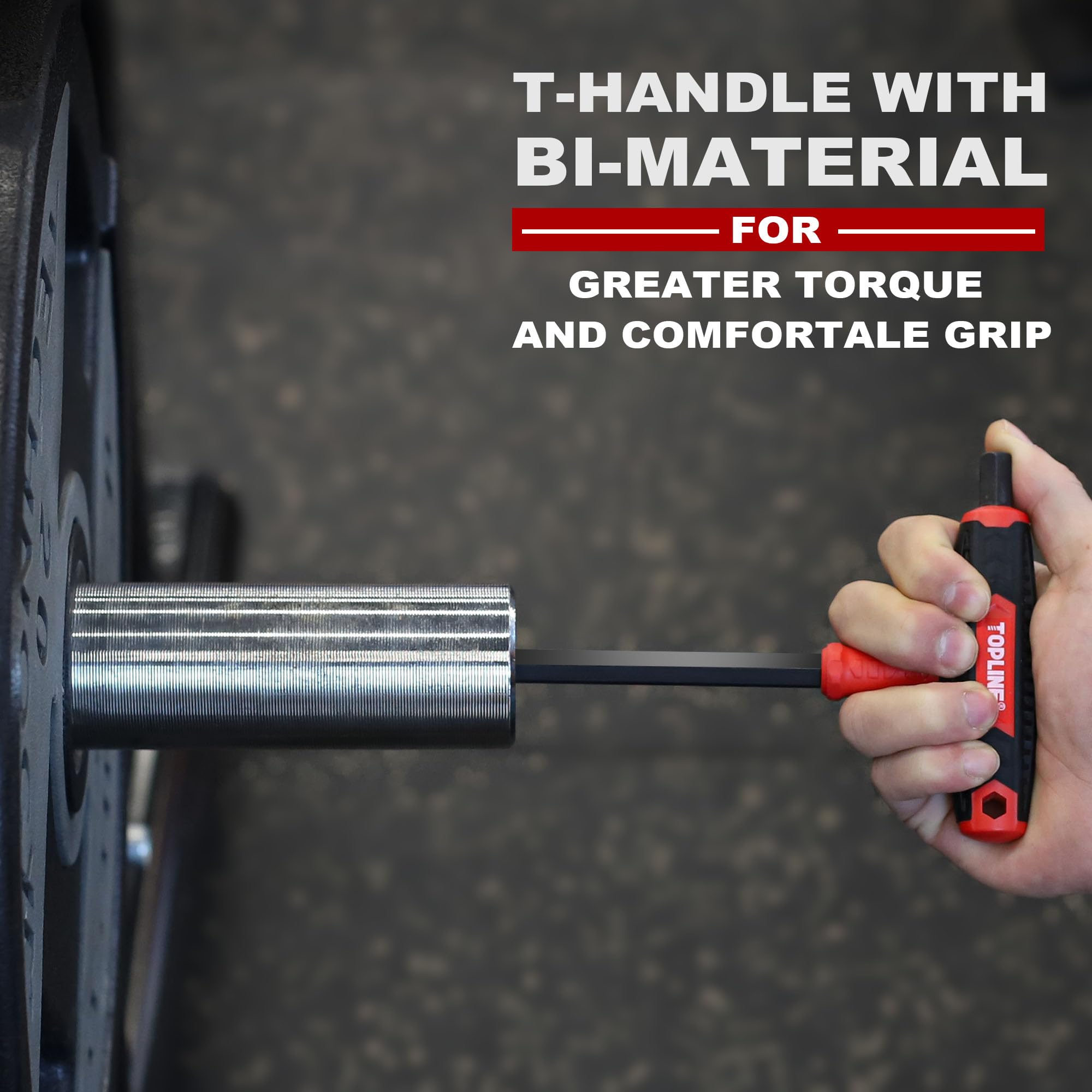 Topline chamfered-edge hex key helps smooth entry into fasteners.