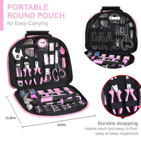 Topline hammer and wrenches in pink toolkit for maintenance