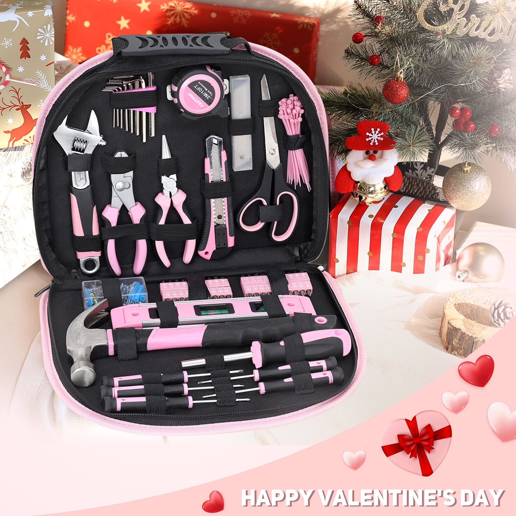 Topline pink tool kit case closeup highlights ergonomic handle for comfortable grip