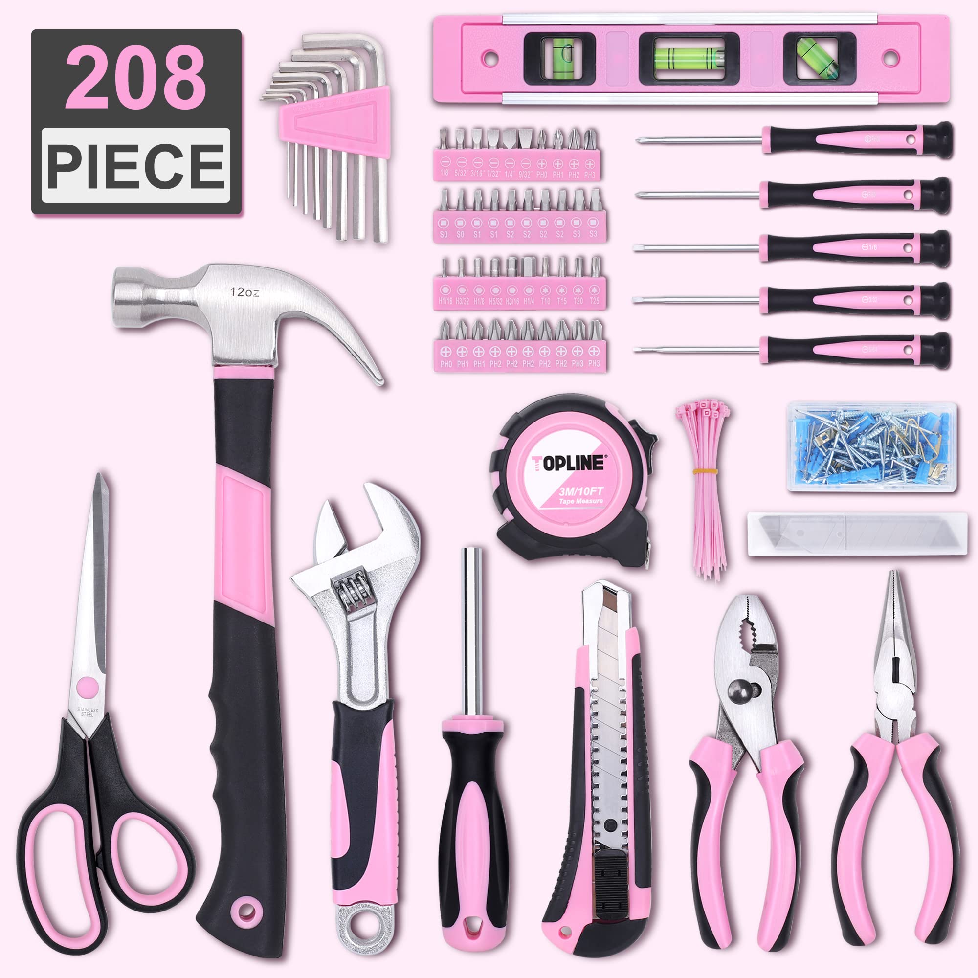 Topline pink tools in round pouch open ready for quick fixes