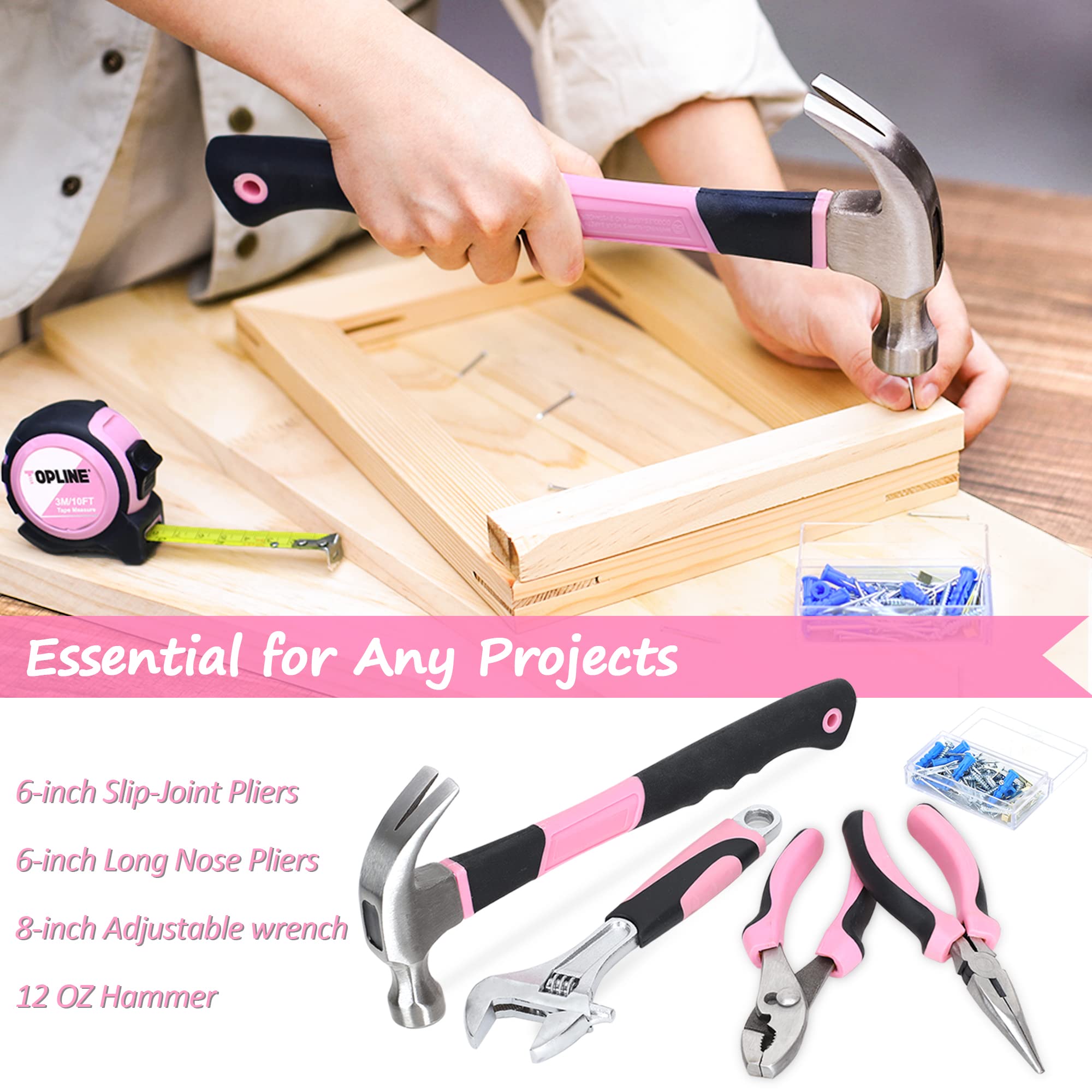 Topline portable pink toolkit ready for desk-side repairs