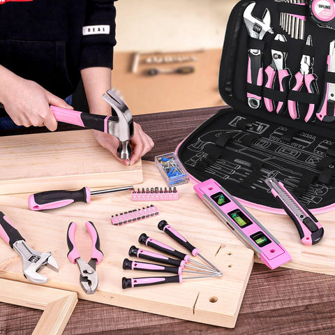Topline screwdriver bits organized in pink kit for versatile assembly