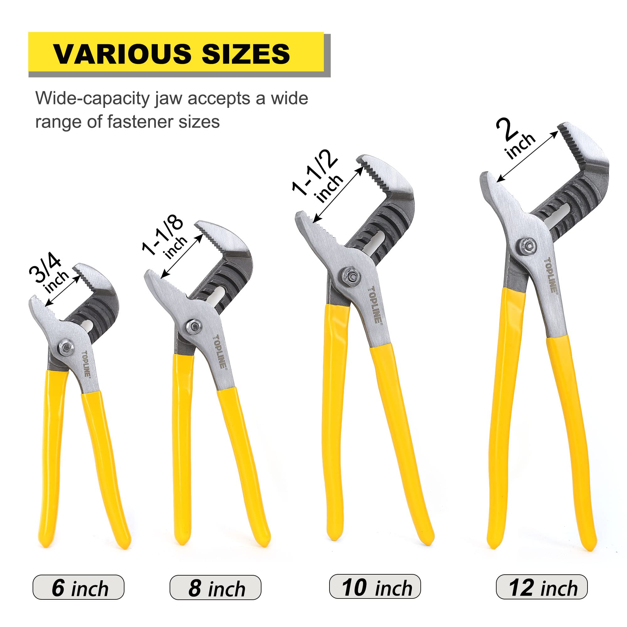 Topline deep grooves design helps prevent slipping during gripping tasks.