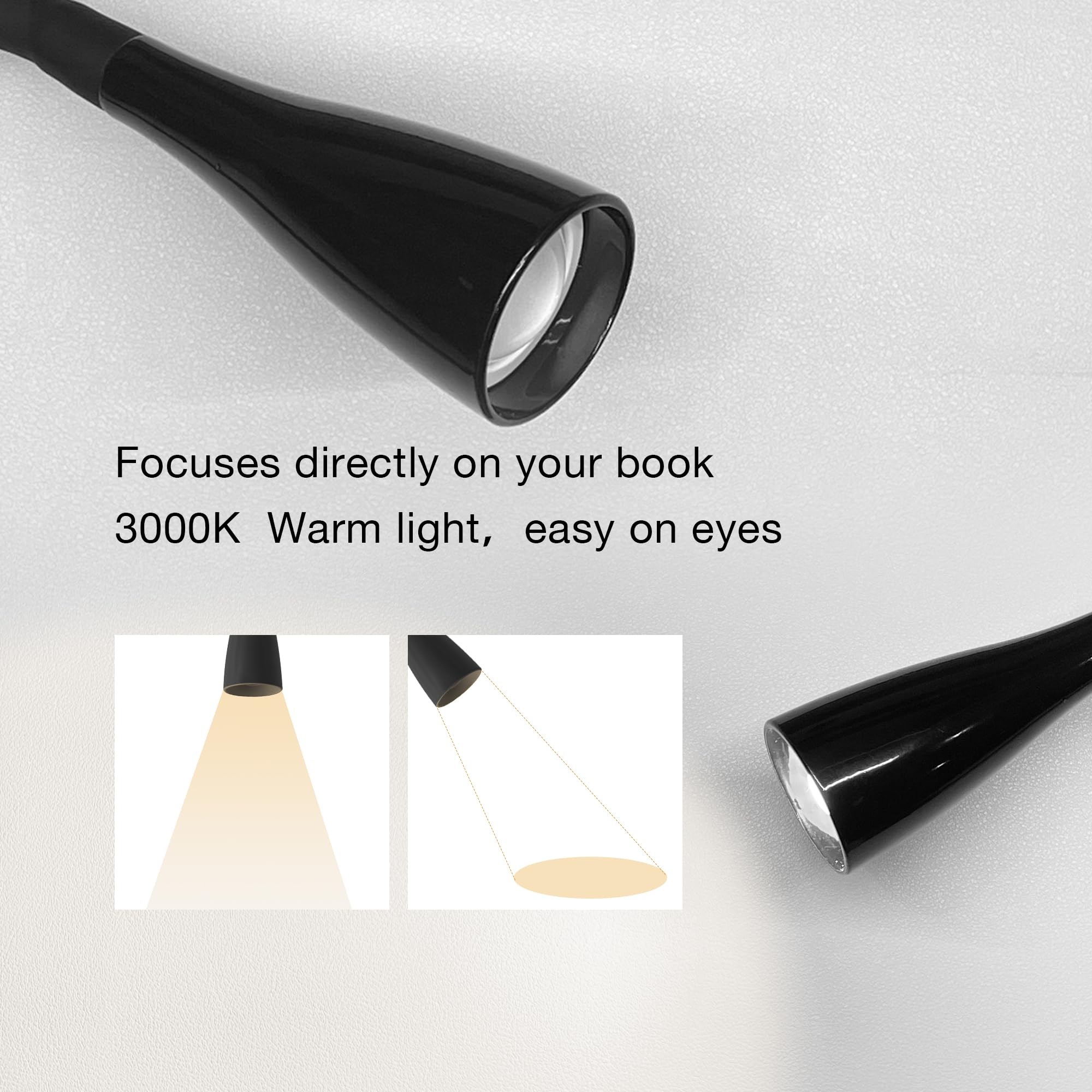 TOPMB 360° Gooseneck Clamp Light directs light exactly where you want for precise focus.
