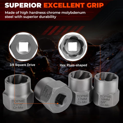 TopMe 3/8-inch drive compatibility enables use with common impact wrenches.
