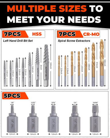 Topme left-handed drill bits close-up for effortless removal