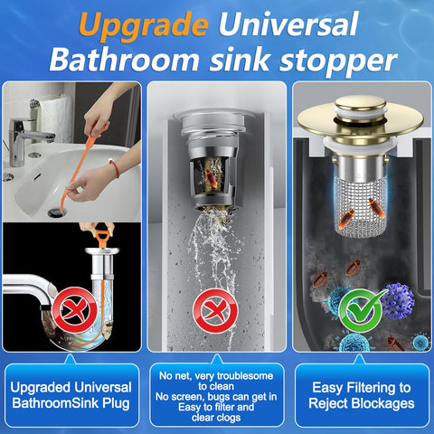 TopmeiUP sink stopper brass core durability for daily bathroom use