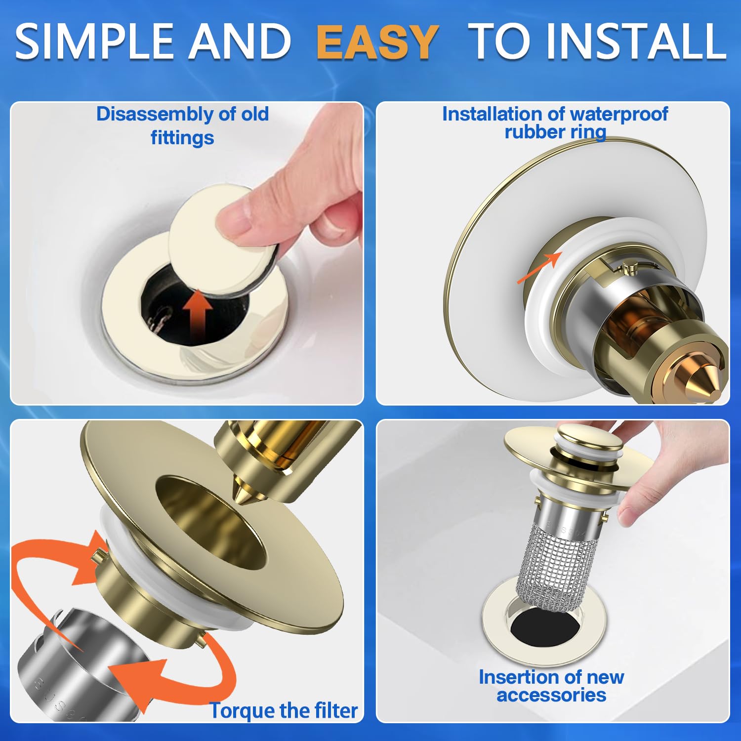 TopmeiUP sink stopper compatibility range for many sinks