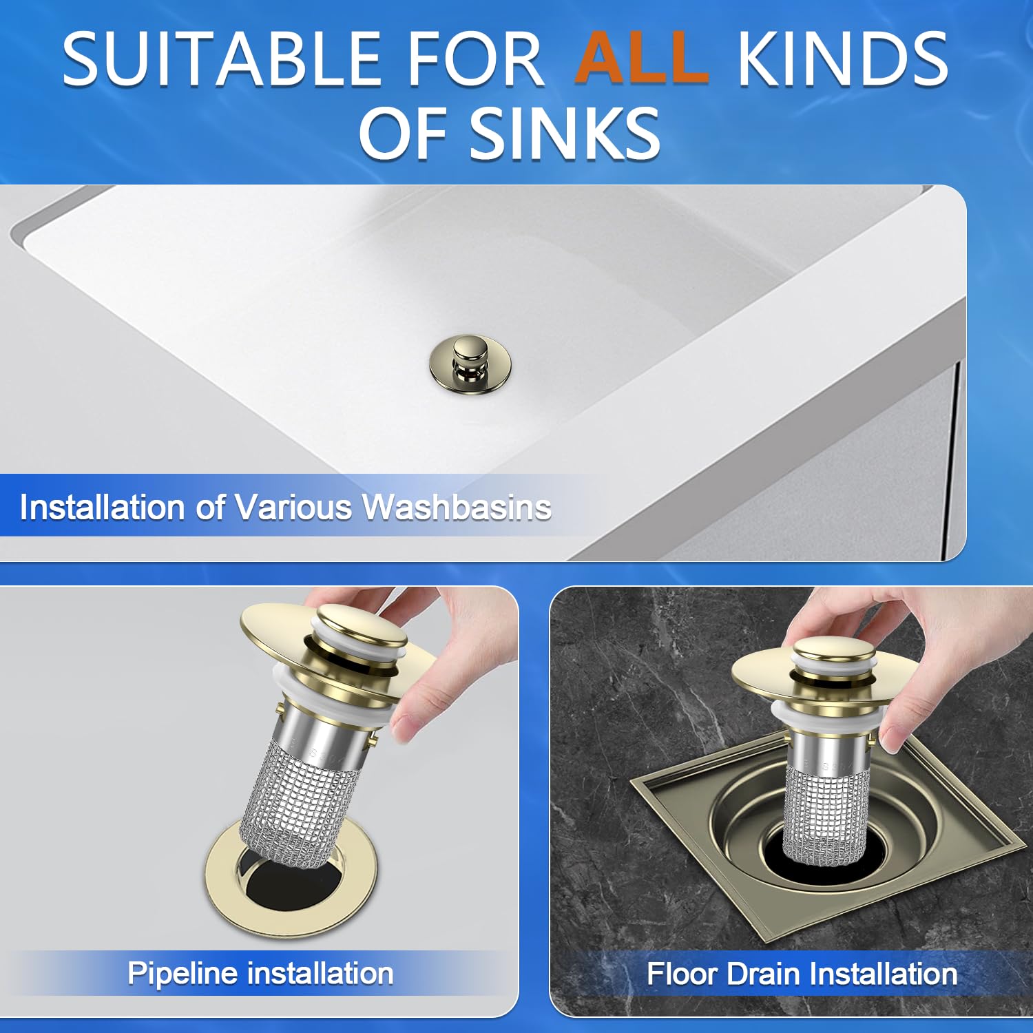 TopmeiUP sink stopper rubber rings create a tight seal across drains
